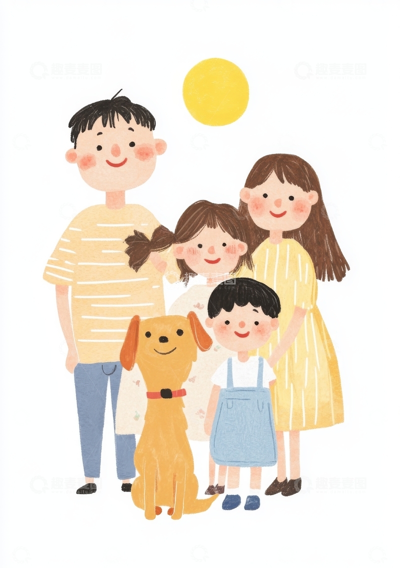 温馨家庭与宠物狗的快乐时光