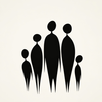 黑色剪影人物群组