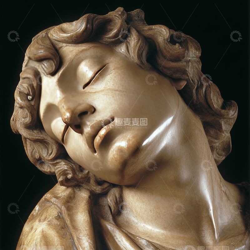 高清大图下载【趣麦麦图】雕塑中的安详面容