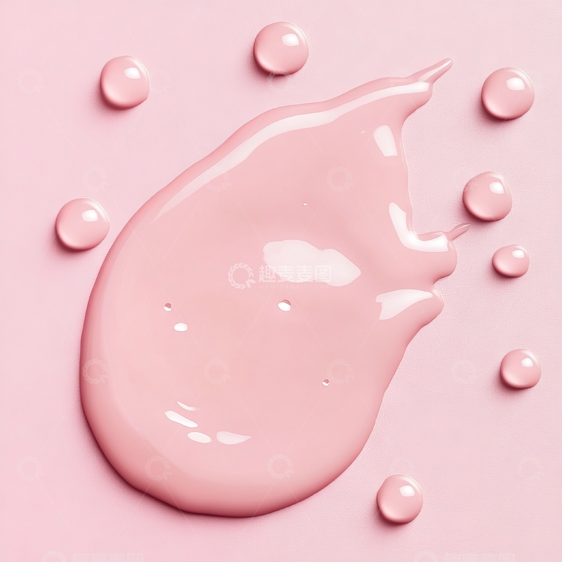 高清大图下载【趣麦麦图】粉色液体滴落与水珠