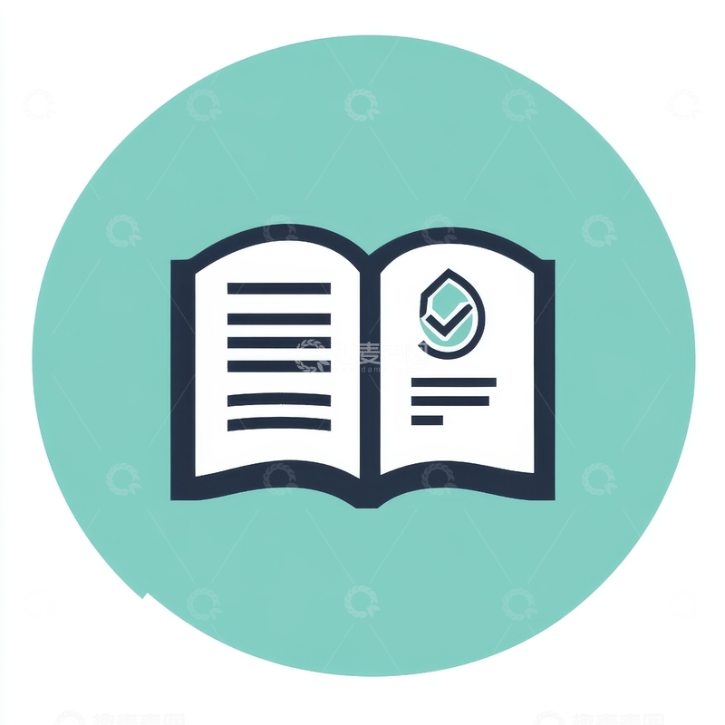 高清大图下载【趣麦麦图】绿色背景中的打开书籍图标