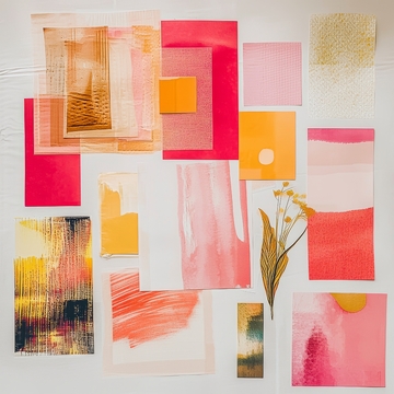 多彩抽象艺术拼贴画