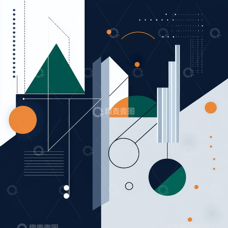高清大图下载【趣麦麦图】几何图形与线条的抽象组合