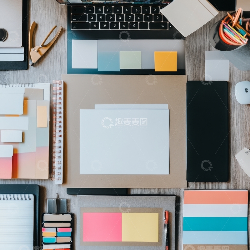 高清大图下载【趣麦麦图】办公桌面布局与文具