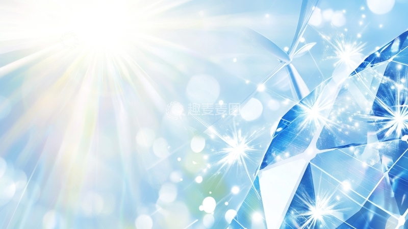 高清大图下载【趣麦麦图】光芒四射的蓝色几何背景