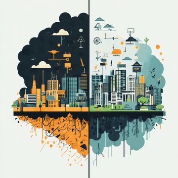 城市对比：污染与绿色