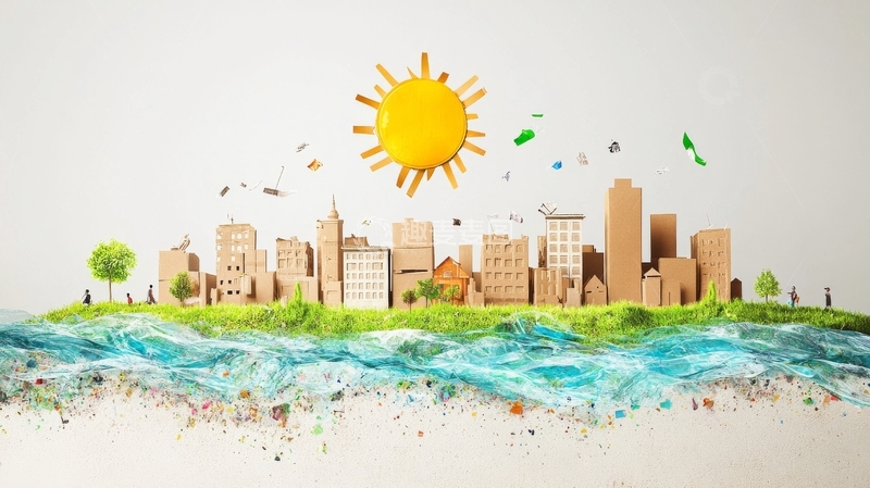 高清大图下载【趣麦麦图】城市与自然和谐共生的生态景观