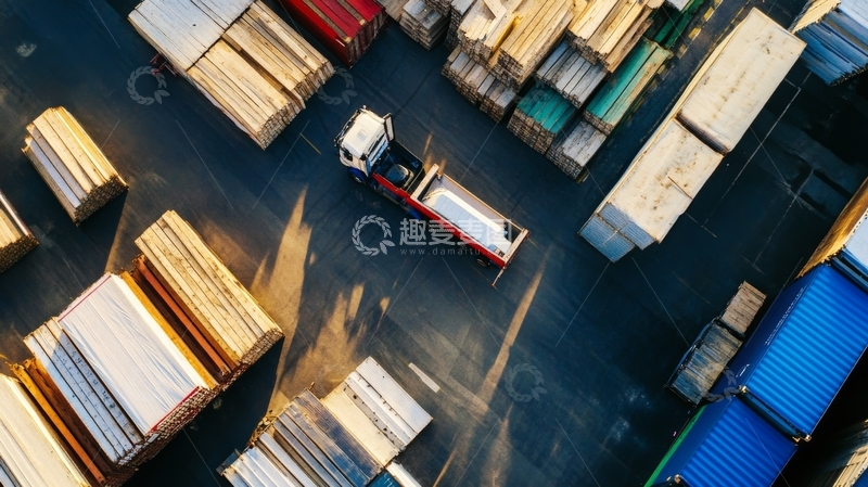 高清大图下载【趣麦麦图】物流仓库俯视图