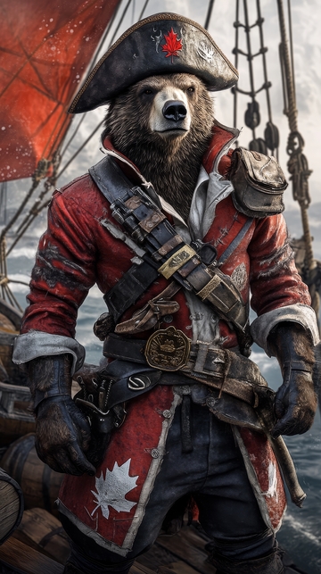 装扮成海盗的熊