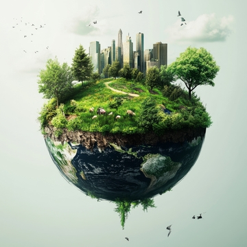 悬浮生态岛与现代城市