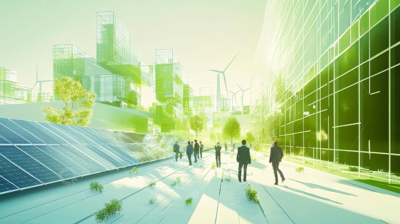 高清大图下载【趣麦麦图】绿色城市中的商务人士