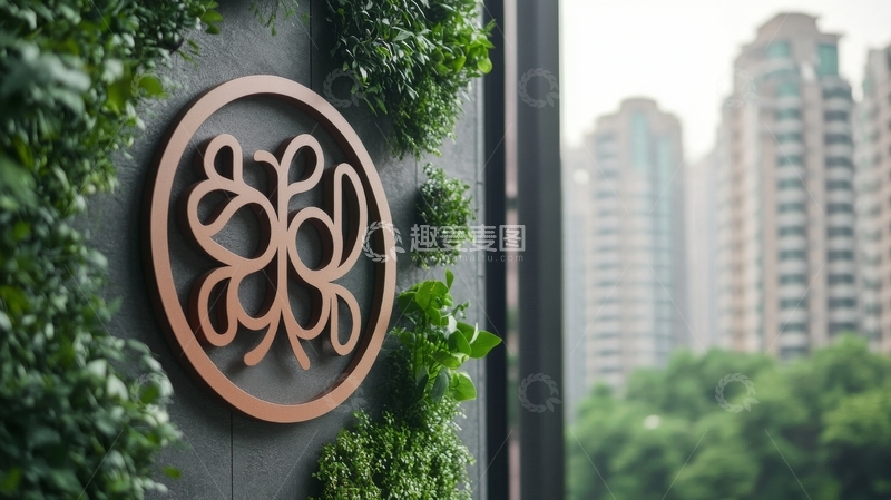 高清大图下载【趣麦麦图】-绿植环绕的圆形装饰墙