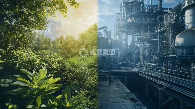 高清大图下载【趣麦麦图】自然与工业的对比景象