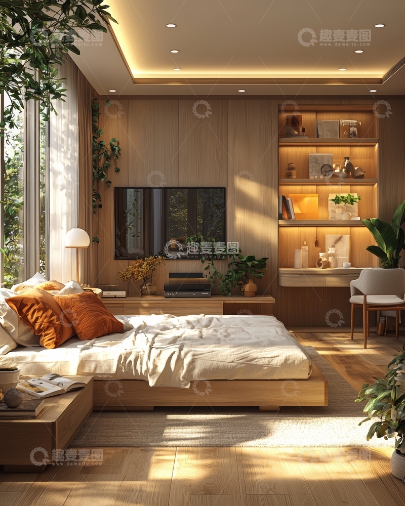 高清大图下载【趣麦麦图】现代简约卧室设计，温馨舒适