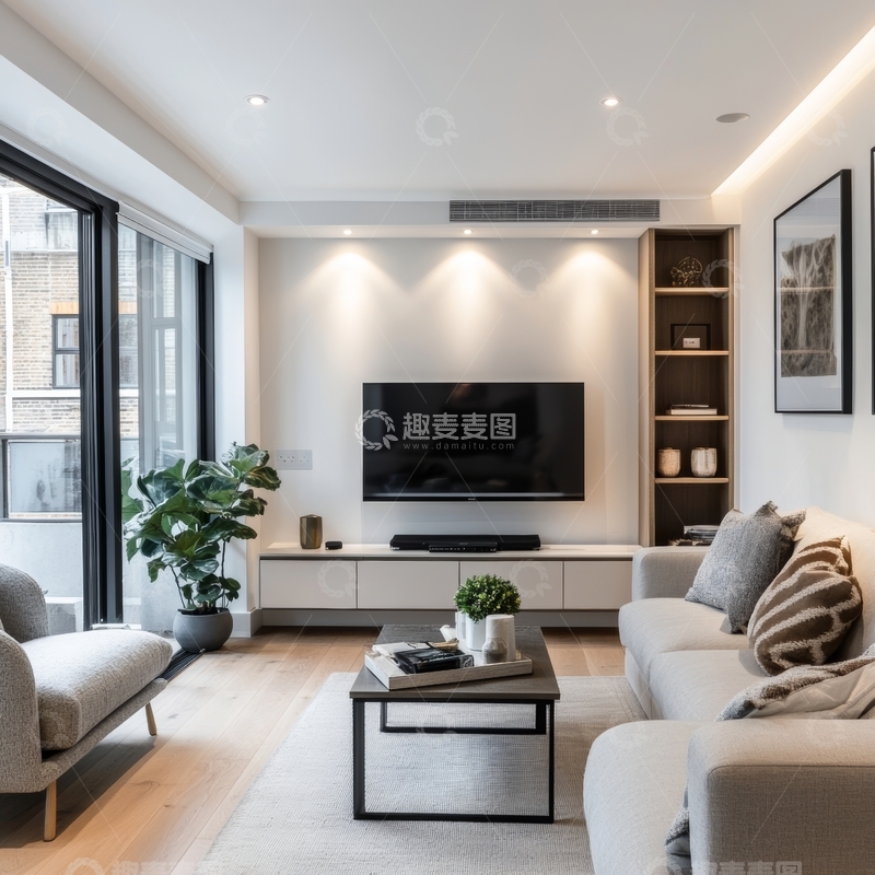 高清大图下载【趣麦麦图】现代简约客厅设计