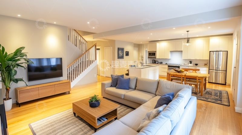 高清大图下载【趣麦麦图】现代开放式客厅与厨房设计