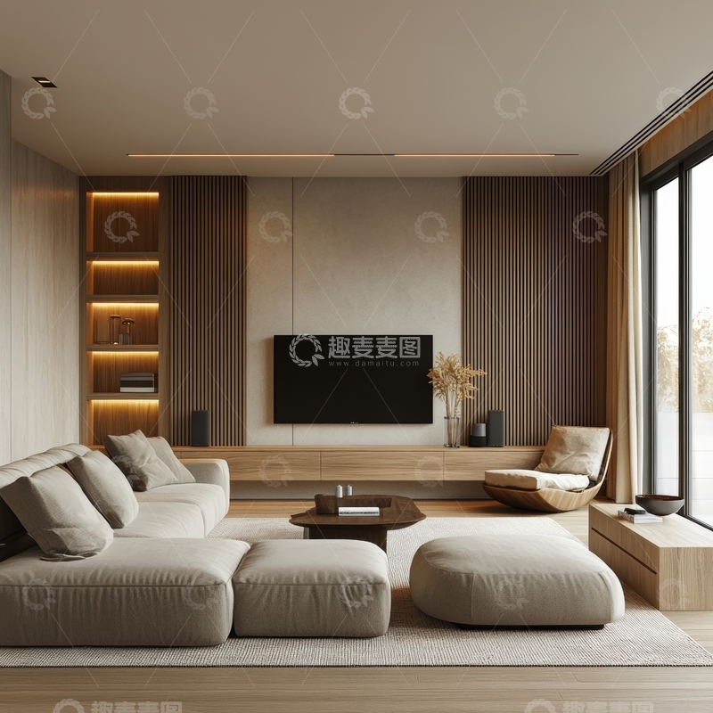 高清大图下载【趣麦麦图】现代简约客厅设计