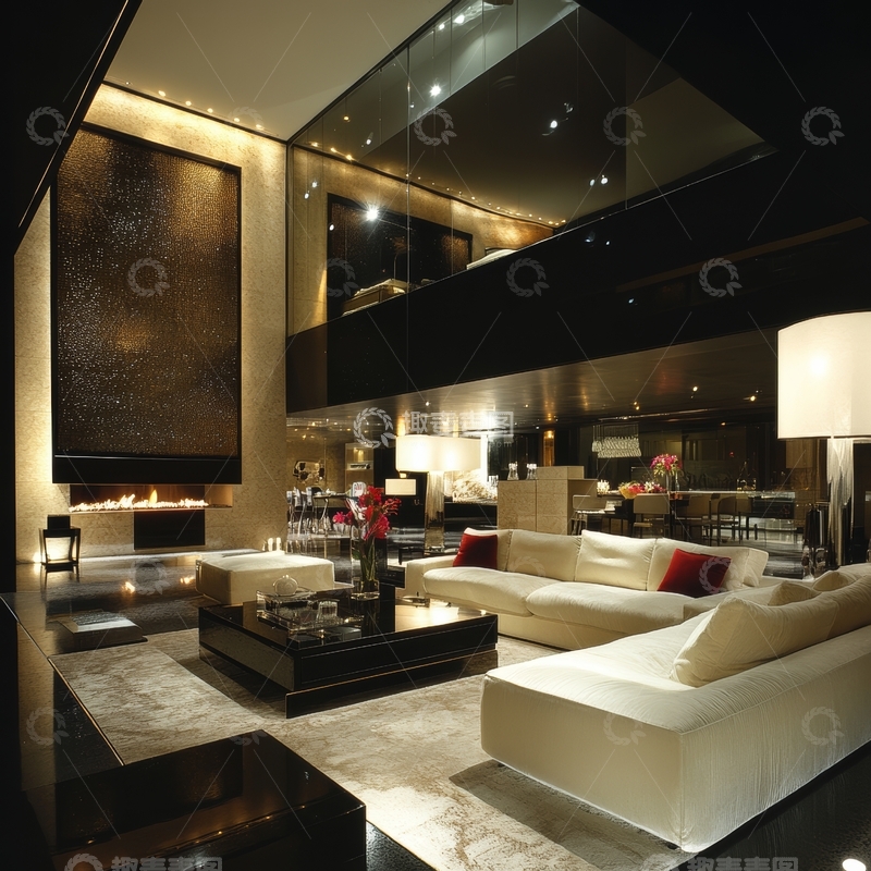 高清大图下载【趣麦麦图】现代豪华客厅设计