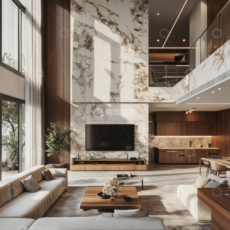 高清大图下载【趣麦麦图】现代豪华客厅设计