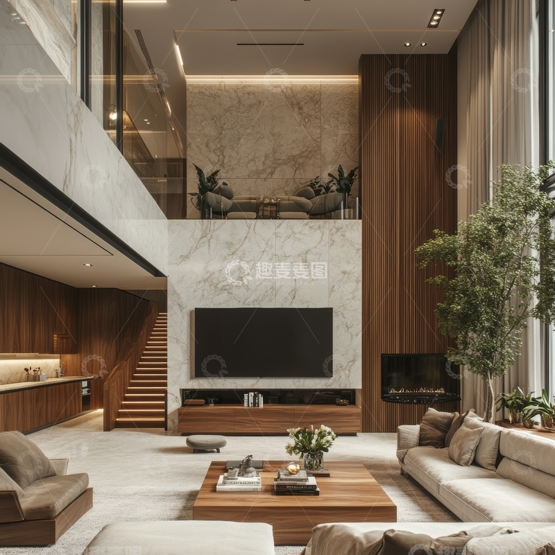 高清大图下载【趣麦麦图】现代豪华客厅设计
