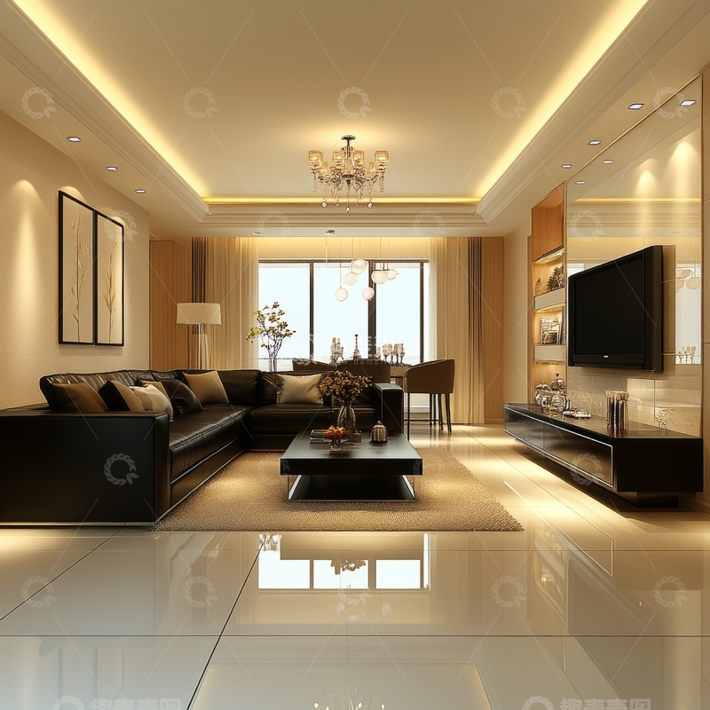 高清大图下载【趣麦麦图】现代客厅设计，温馨舒适