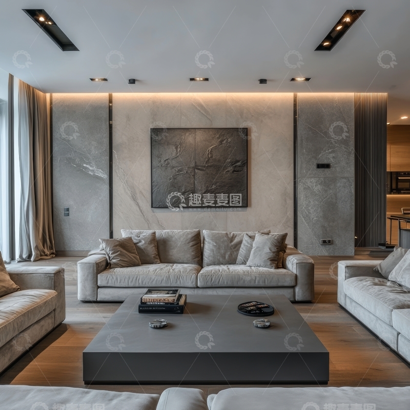 高清大图下载【趣麦麦图】现代简约客厅设计