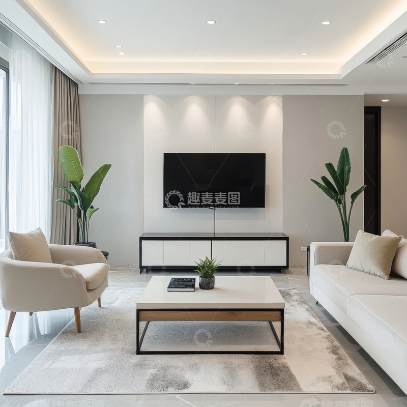 高清大图下载【趣麦麦图】现代简约客厅设计