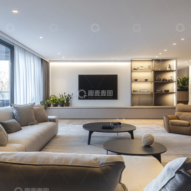 高清大图下载【趣麦麦图】现代简约客厅设计