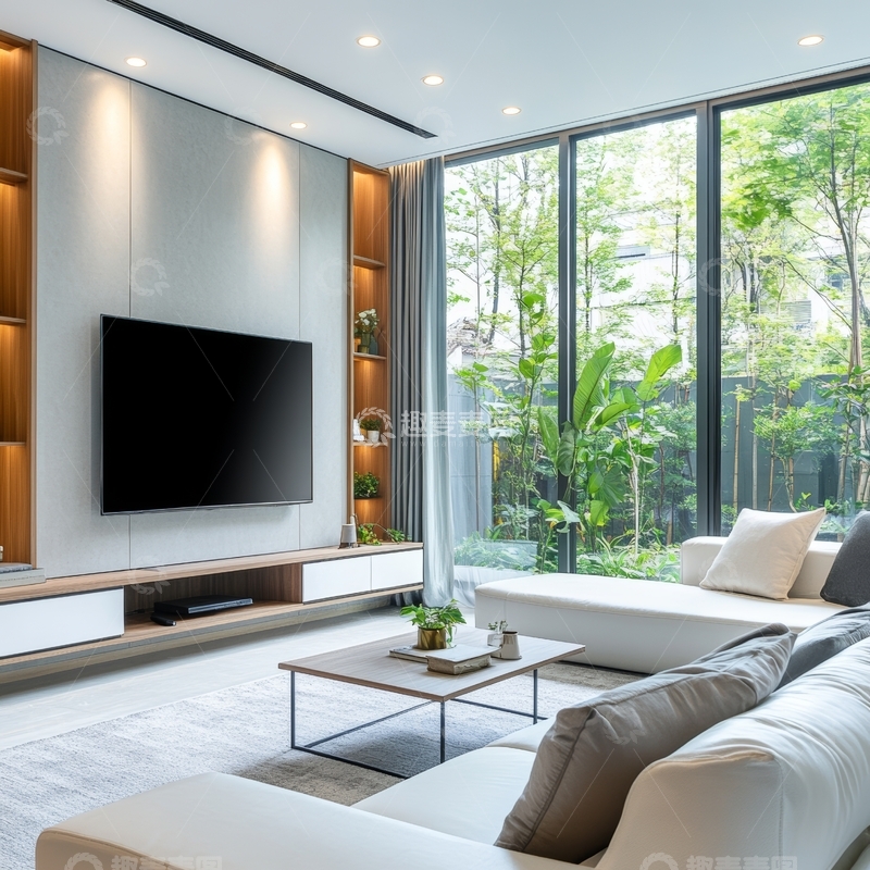 高清大图下载【趣麦麦图】现代简约客厅设计，自然光充足
