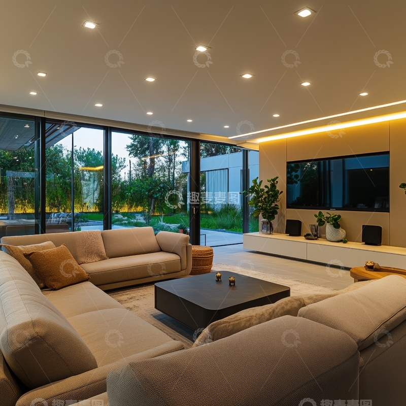 高清大图下载【趣麦麦图】现代客厅设计，温馨舒适