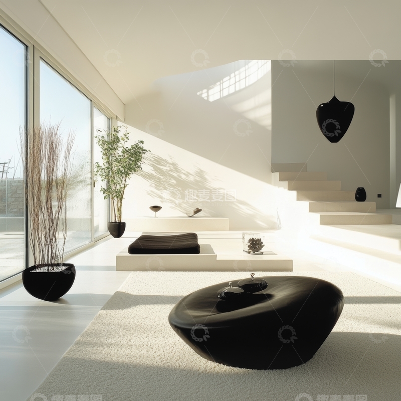 高清大图下载【趣麦麦图】现代简约室内设计，阳光洒满空间