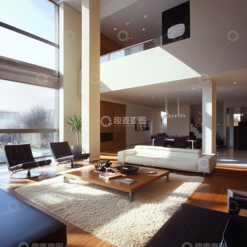 高清大图下载【趣麦麦图】现代客厅设计，明亮宽敞