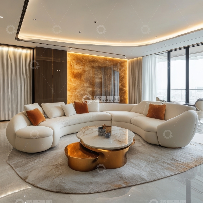 高清大图下载【趣麦麦图】现代豪华客厅设计