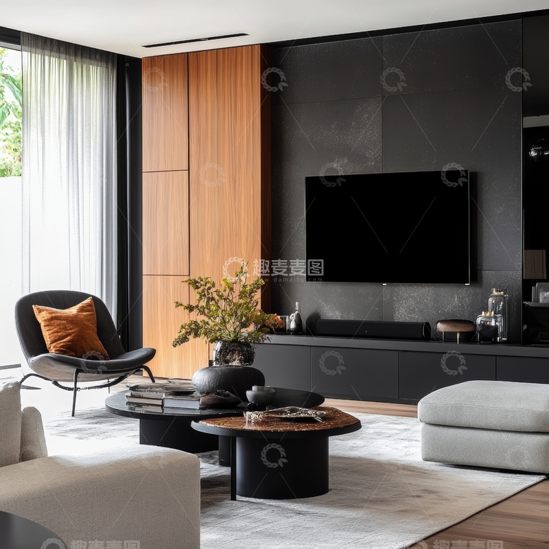 高清大图下载【趣麦麦图】现代客厅设计，简约时尚风格