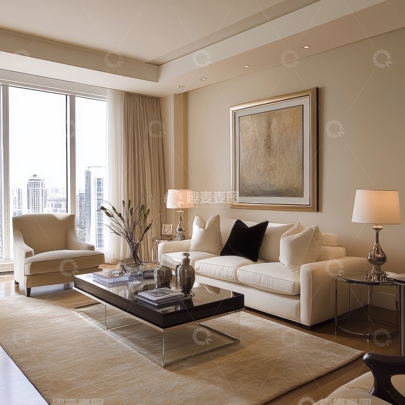高清大图下载【趣麦麦图】现代简约客厅布置