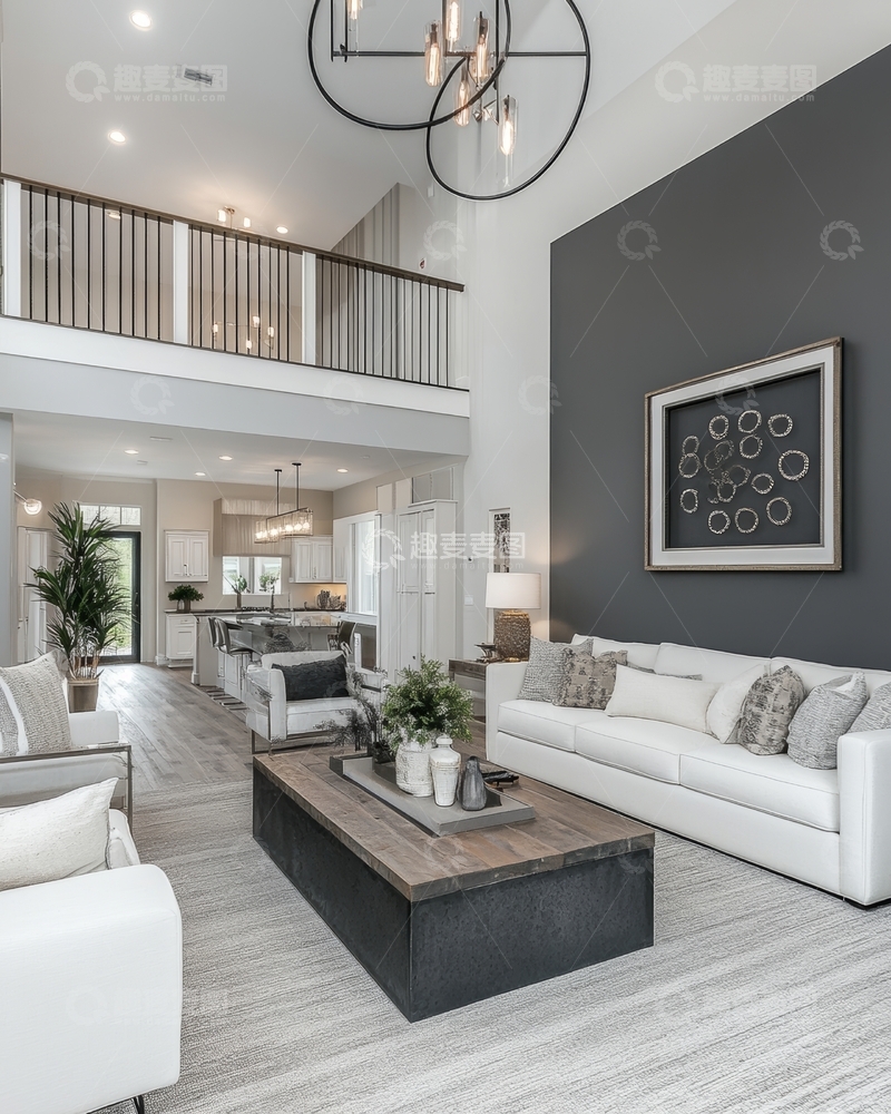高清大图下载【趣麦麦图】现代客厅设计，简约风格装饰