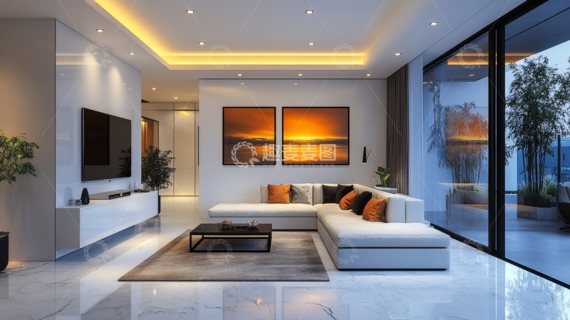 高清大图下载【趣麦麦图】现代客厅设计，温馨舒适