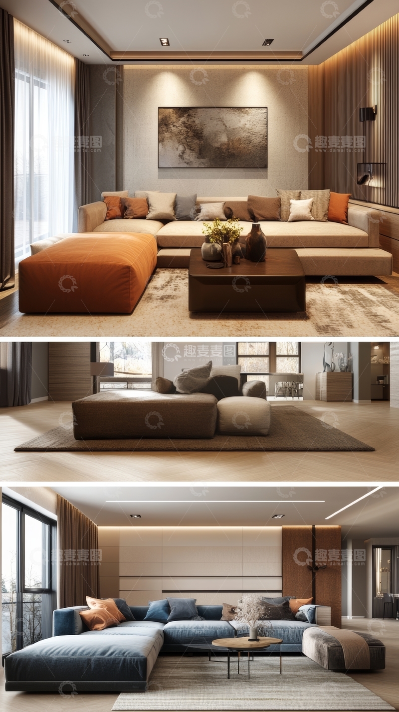 高清大图下载【趣麦麦图】现代客厅设计与布置