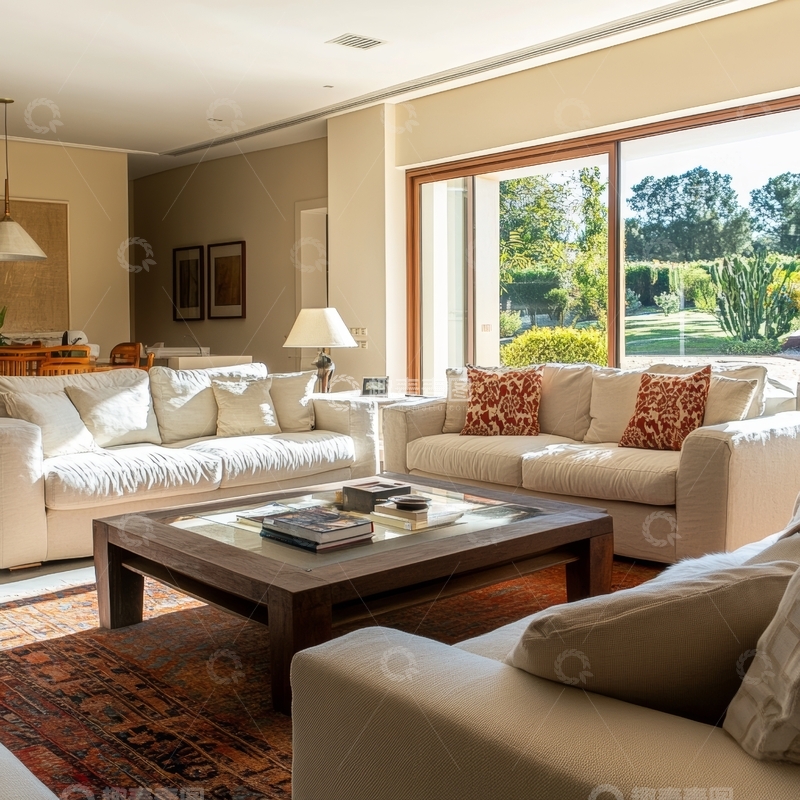 高清大图下载【趣麦麦图】明亮宽敞的现代客厅