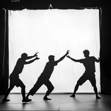 舞台上的剪影舞蹈表演