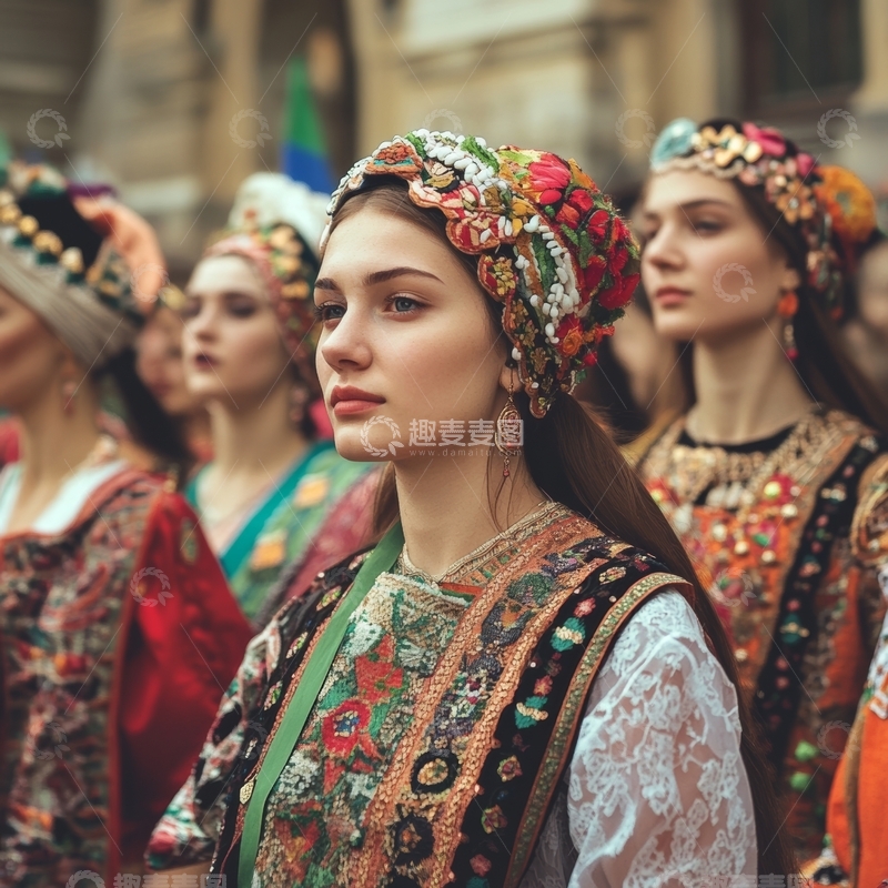高清大图下载【趣麦麦图】传统服饰女子集体亮相