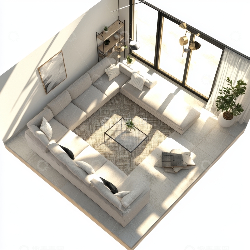 高清大图下载【趣麦麦图】现代简约客厅布局设计