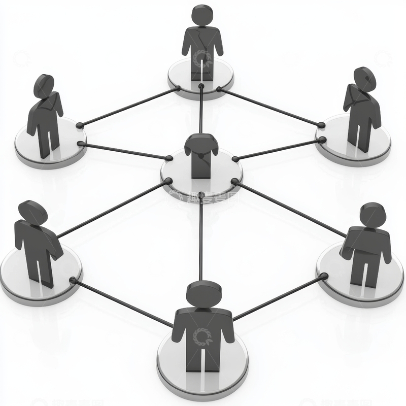 高清大图下载【趣麦麦图】人物图标连接网络图