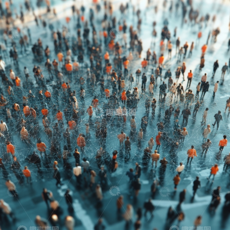 高清大图下载【趣麦麦图】人群密集的广场场景