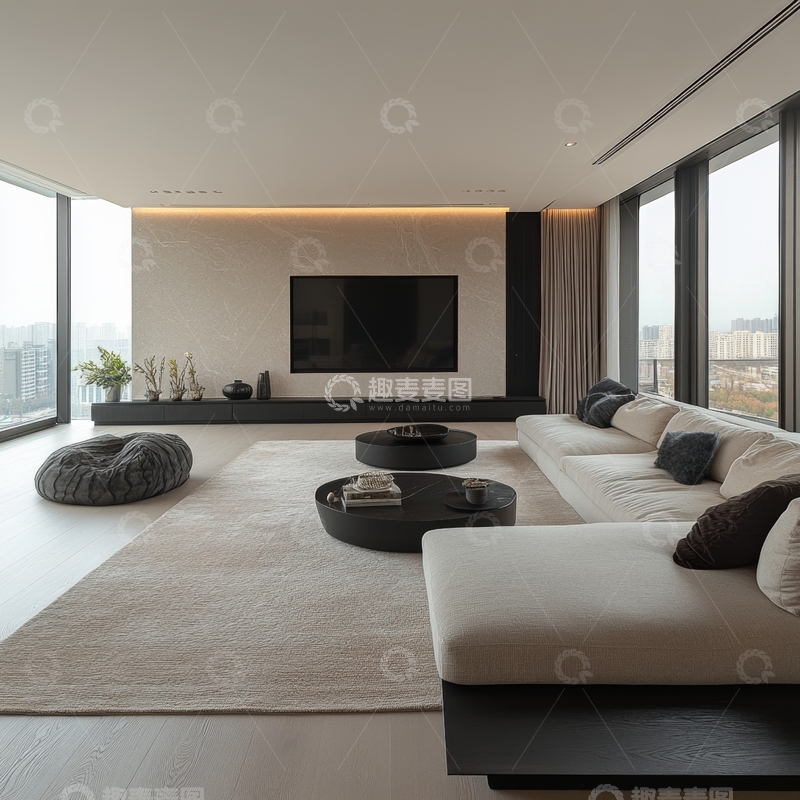 高清大图下载【趣麦麦图】现代简约客厅设计