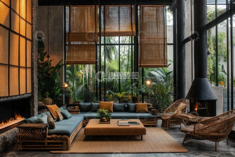 高清大图下载【趣麦麦图】现代客厅设计，融合自然与温馨氛围