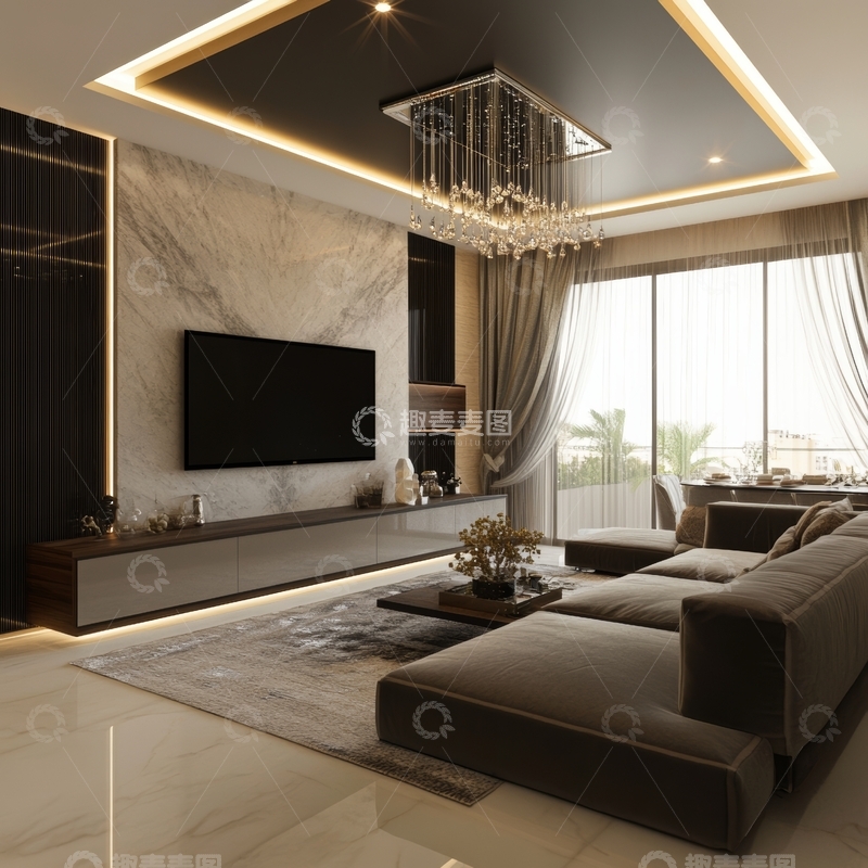 高清大图下载【趣麦麦图】现代豪华客厅设计