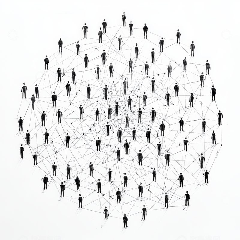 高清大图下载【趣麦麦图】网络连接中的人群结构