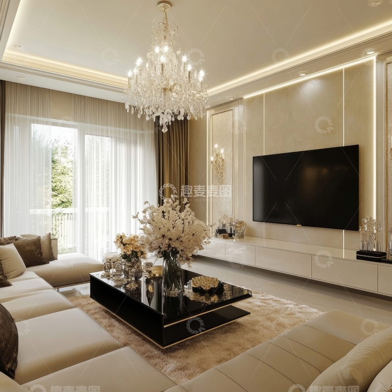 高清大图下载【趣麦麦图】现代豪华客厅设计