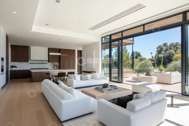高清大图下载【趣麦麦图】现代开放式客厅与厨房设计